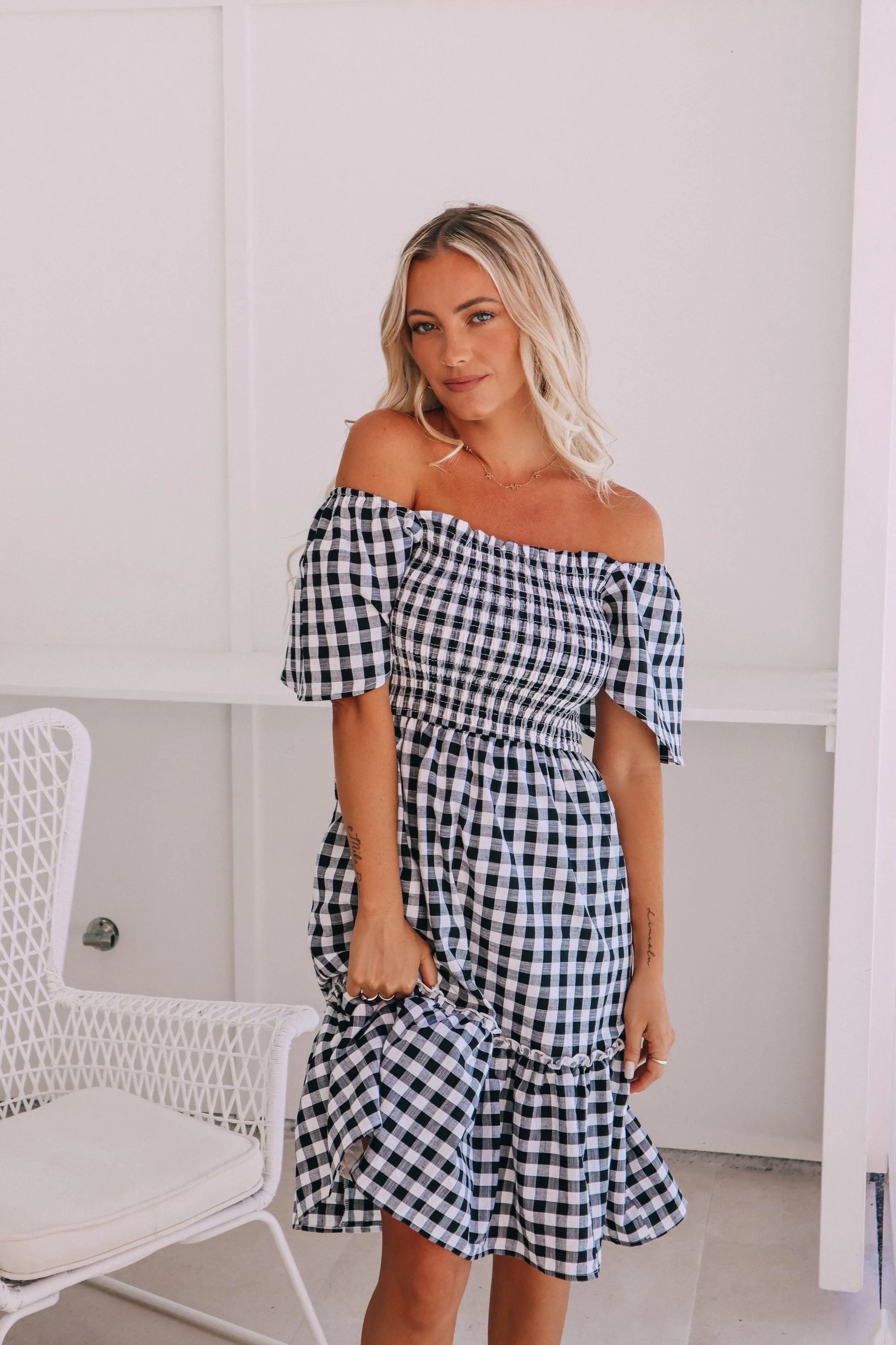 Honey Mini - Black & White Gingham