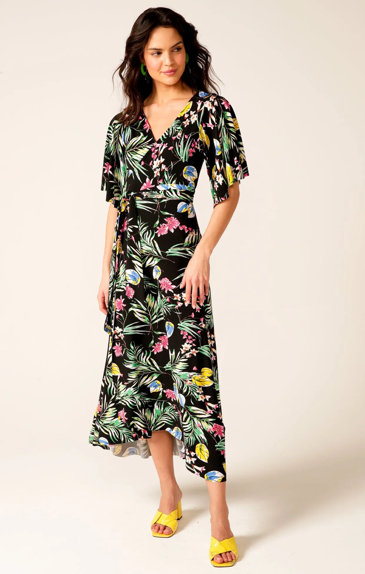 Hula Baby Wrap Midi Black Floral