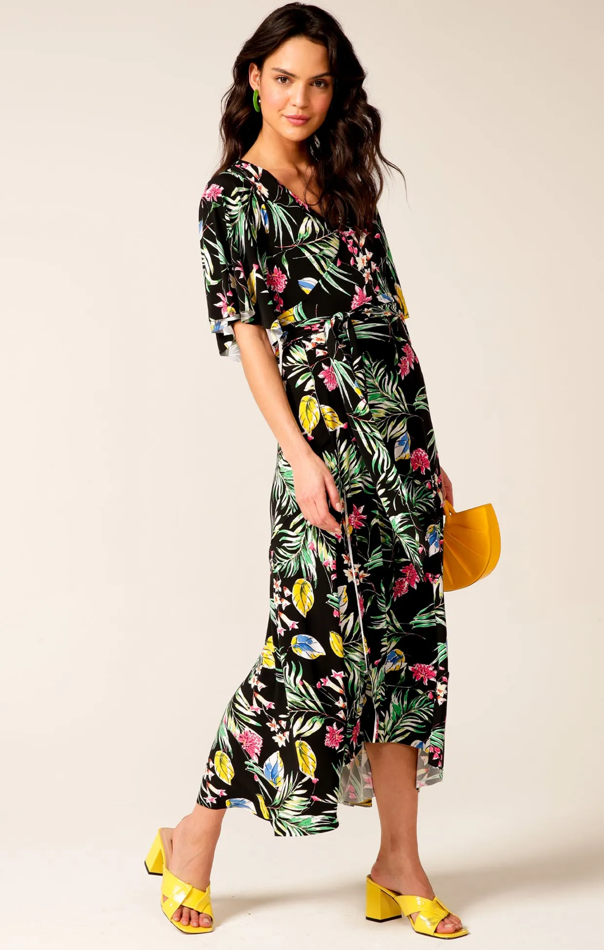 Hula Baby Wrap Midi Black Floral