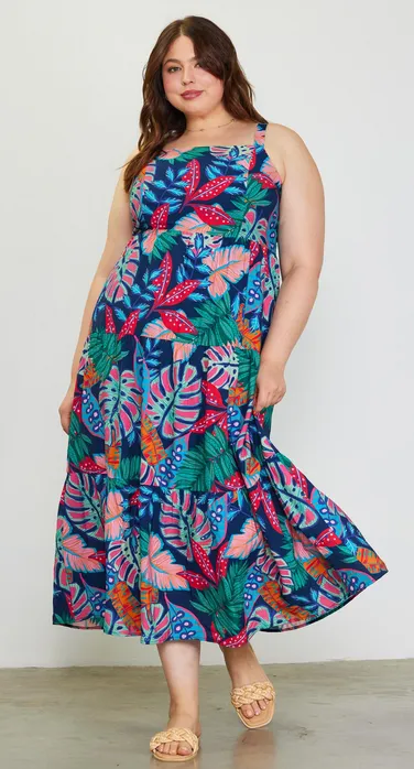 Isabella Maxi Dress in Tropical Print - FINAL SALE