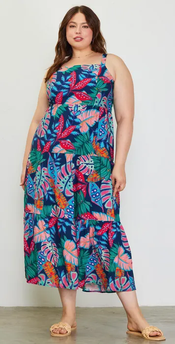 Isabella Maxi Dress in Tropical Print - FINAL SALE