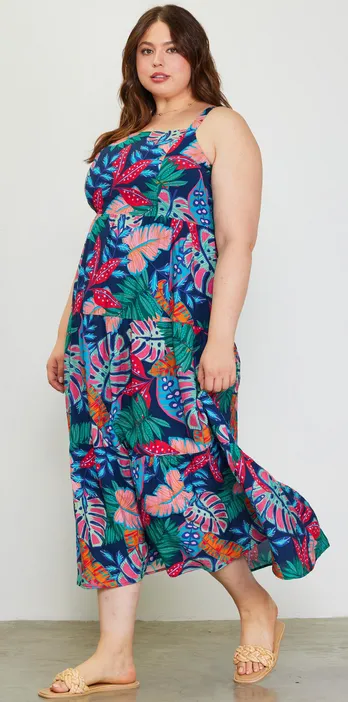 Isabella Maxi Dress in Tropical Print - FINAL SALE