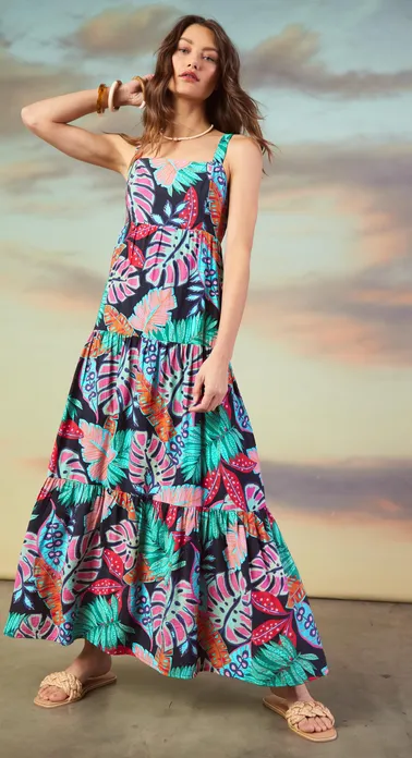 Isabella Maxi Dress in Tropical Print - FINAL SALE