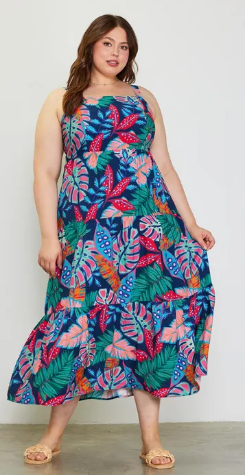 Isabella Maxi Dress in Tropical Print - FINAL SALE