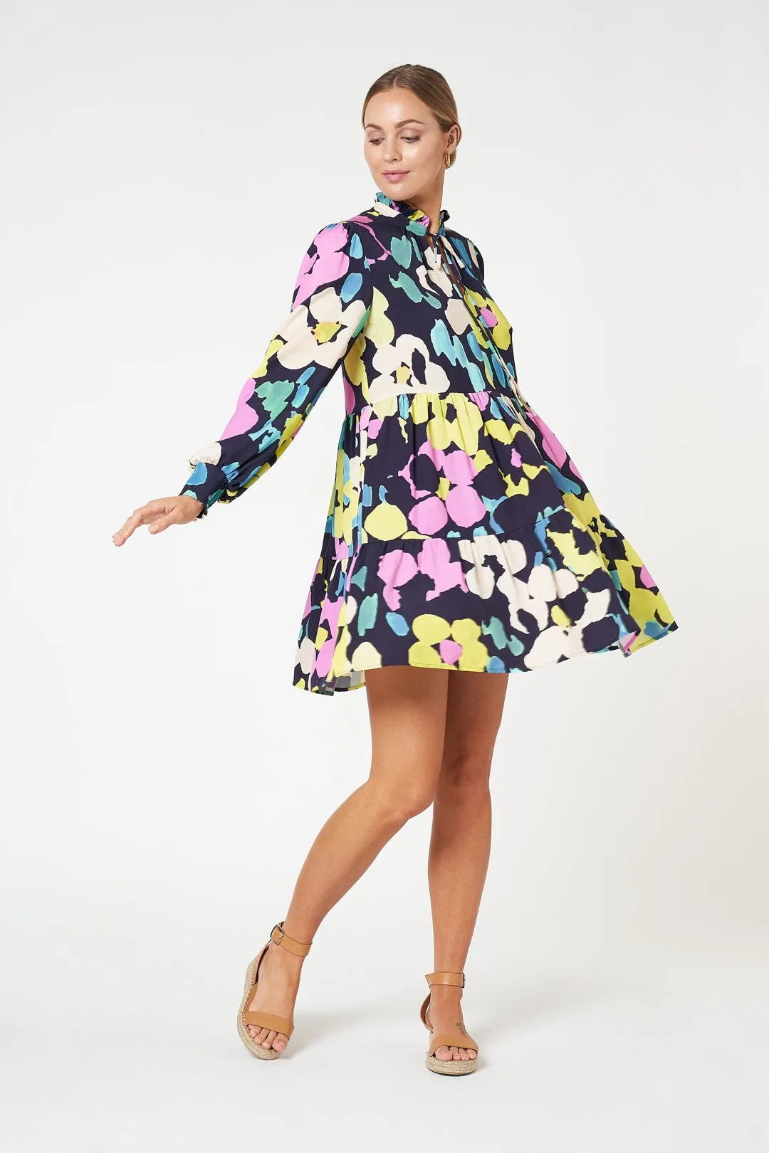 Jacqueline Dress Abstract Neon