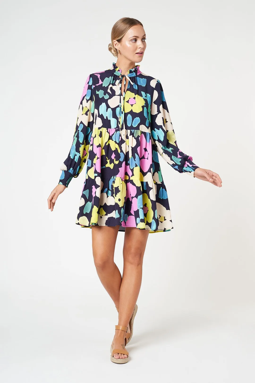 Jacqueline Dress Abstract Neon