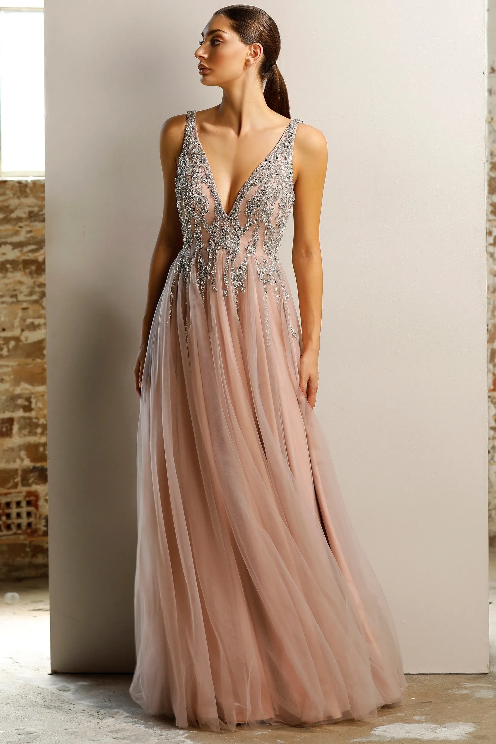 Jadore JX1077 Dress - Dusty Pink