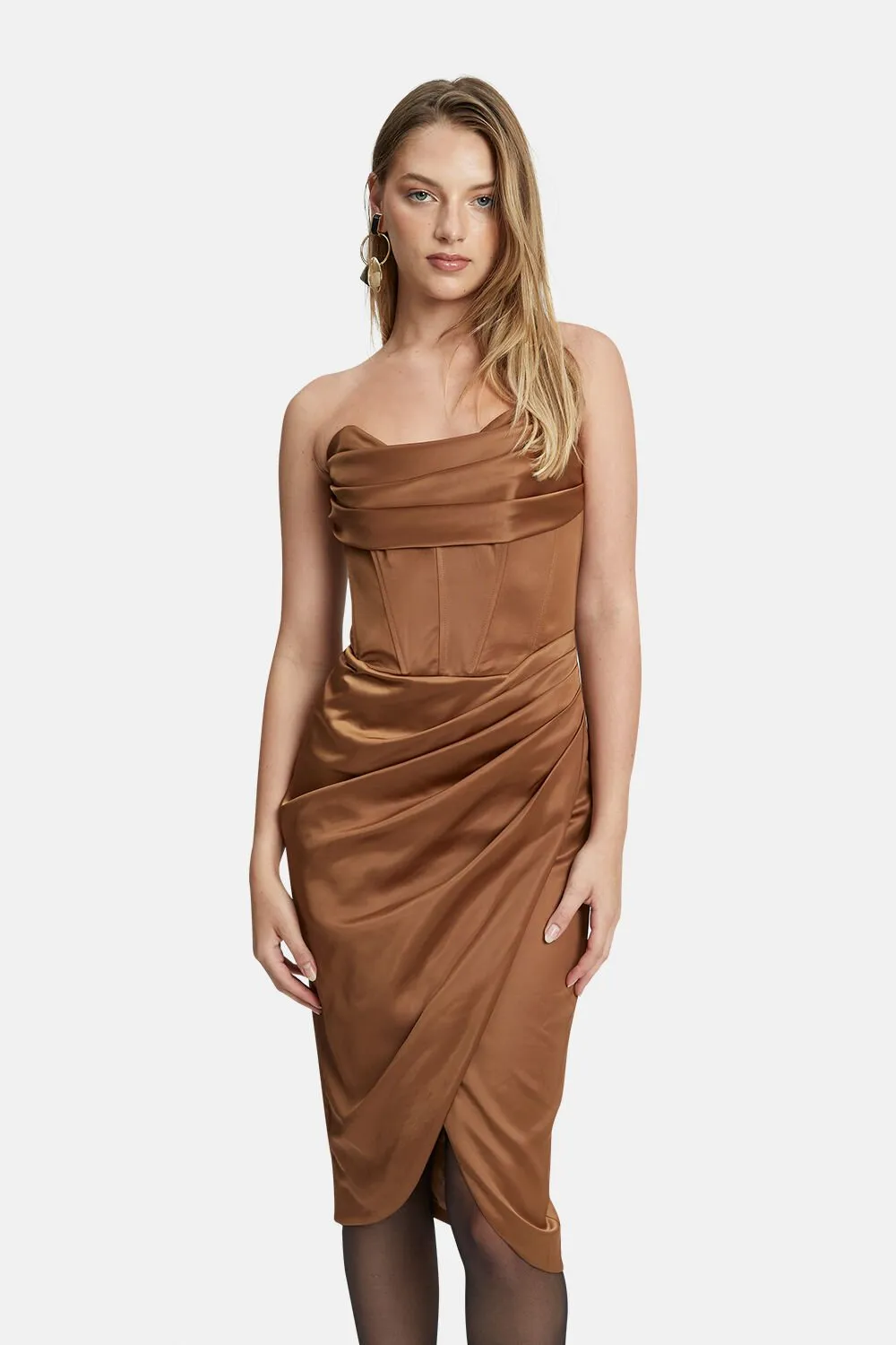 Jamila Corset Dress - Toffee