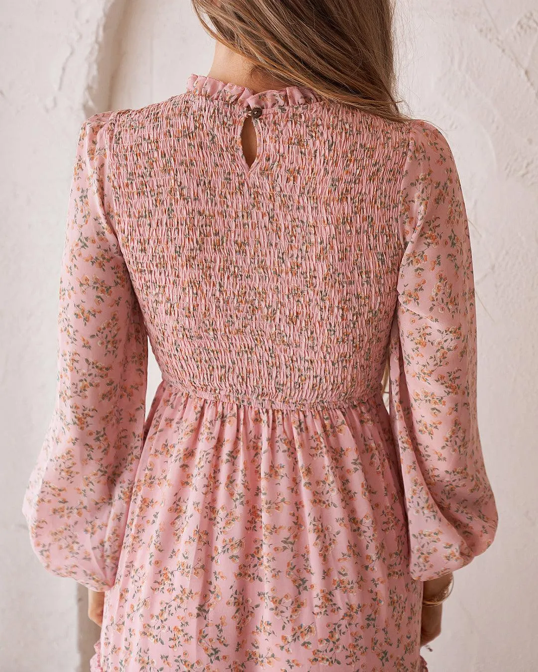 Juniper Shirred Dress - Blush