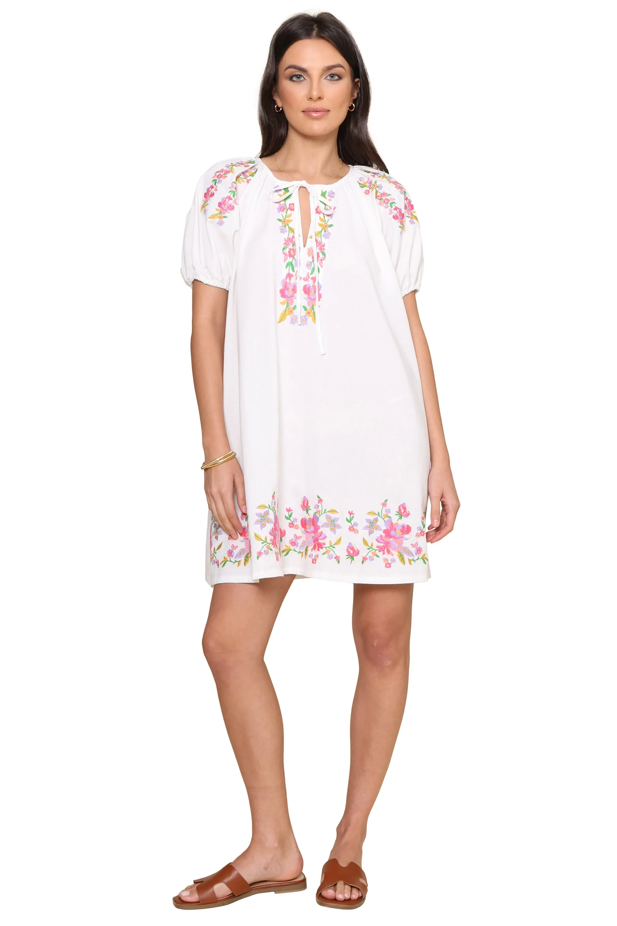 Lana Embroidered Mini Dress