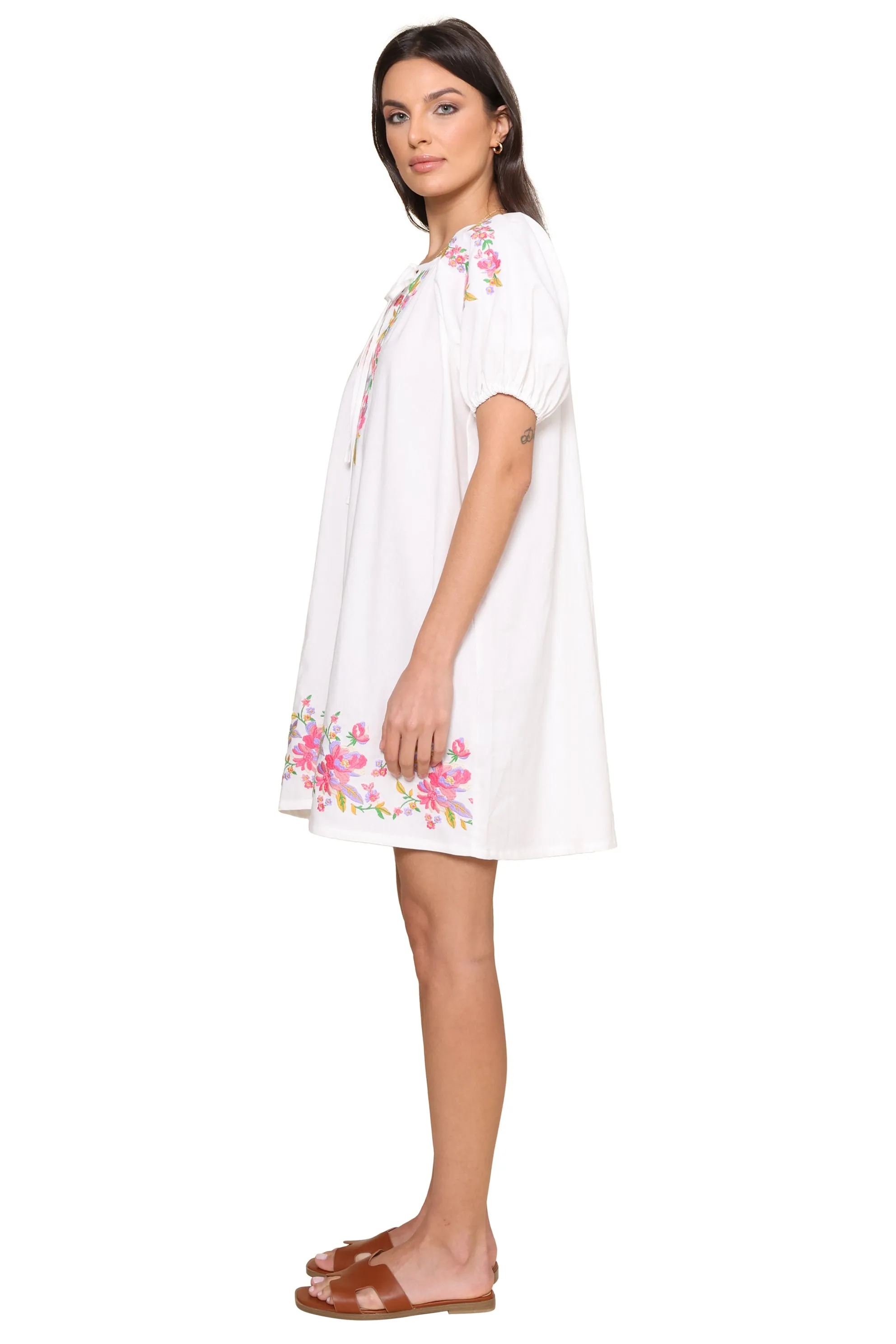 Lana Embroidered Mini Dress