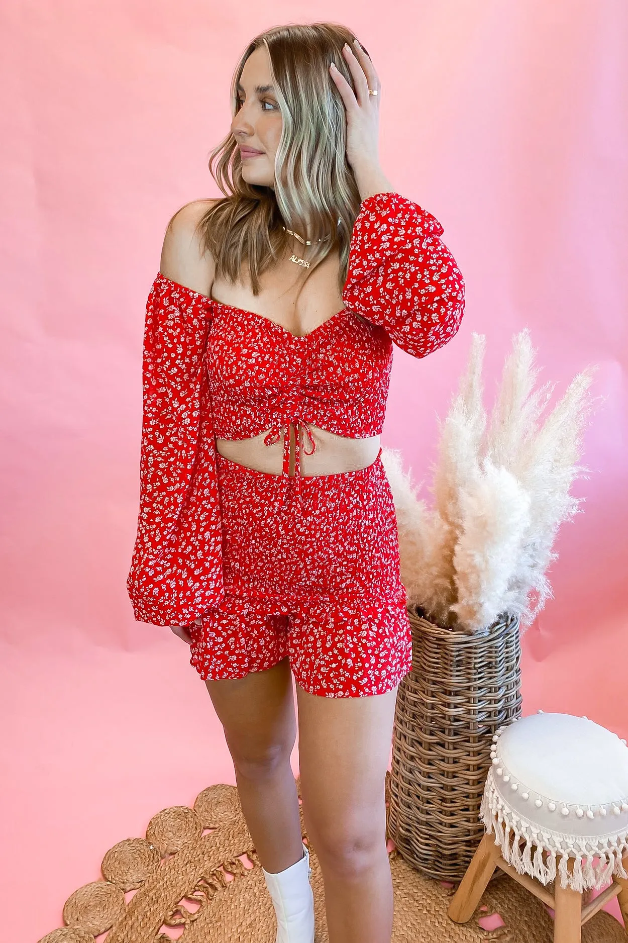 Maldives Red Floral Set - FINAL SALE