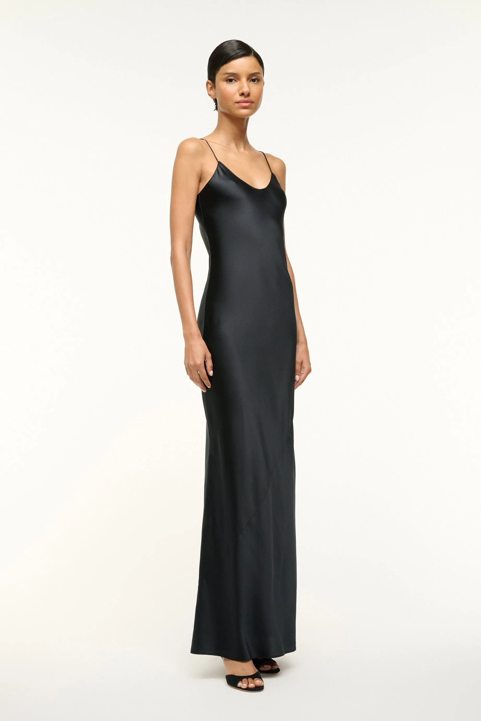 MILNER SILK SLIP DRESS | BLACK