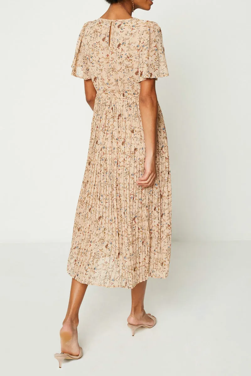 Mollie Fall Print Midi Dress