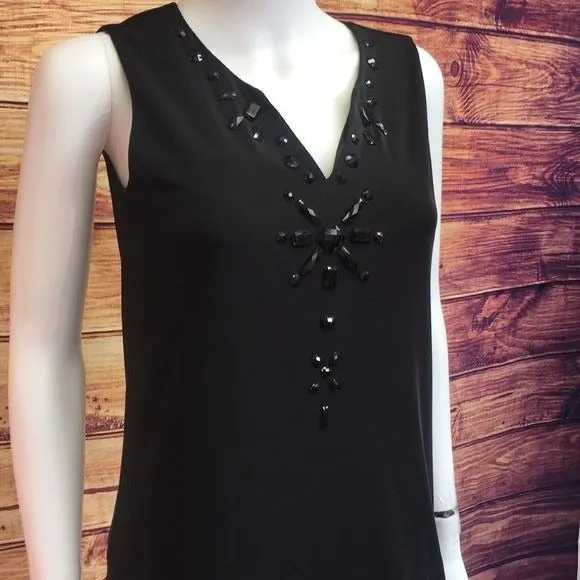 NWTGerardDarel Black Beaded Neck Dress