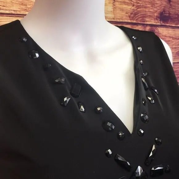 NWTGerardDarel Black Beaded Neck Dress