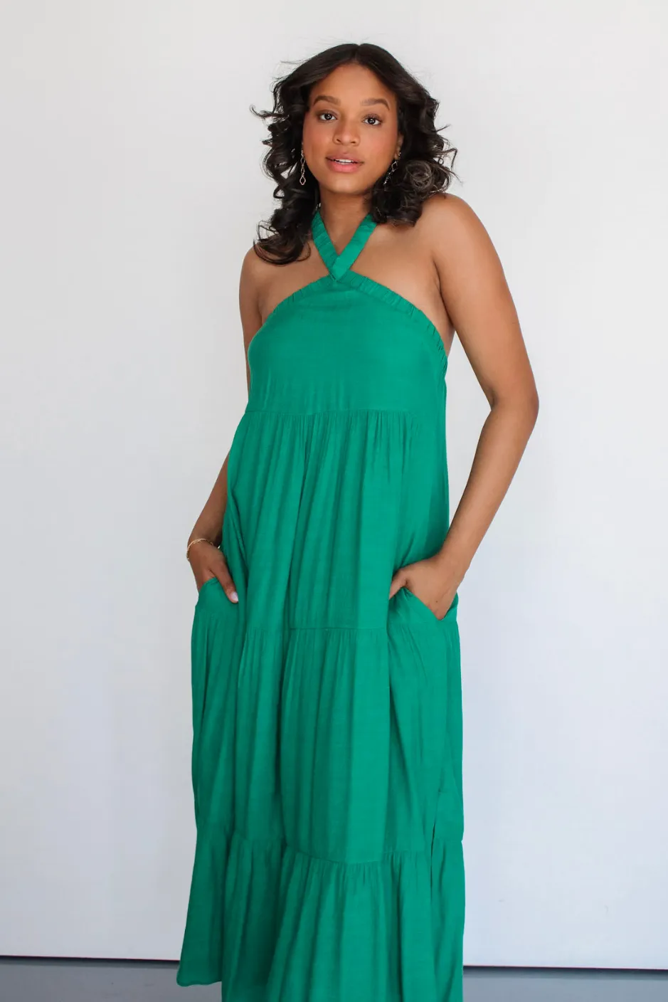 On Vacay Maxi Dress in Green