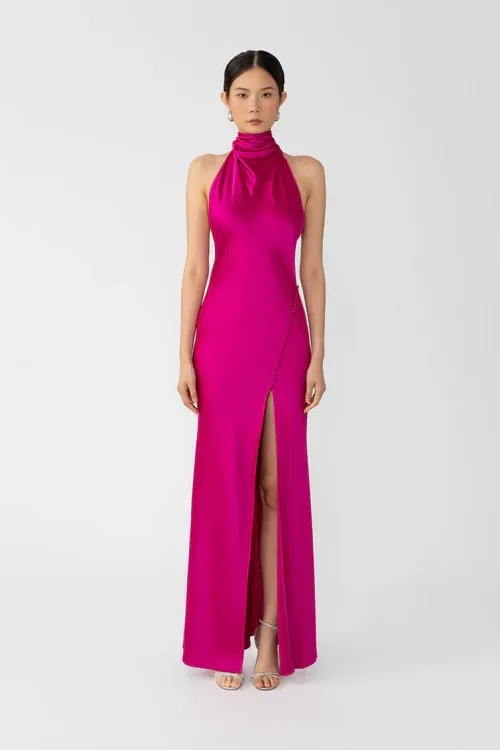 Elegant Penelope Backless Satin Evening Gown for Women