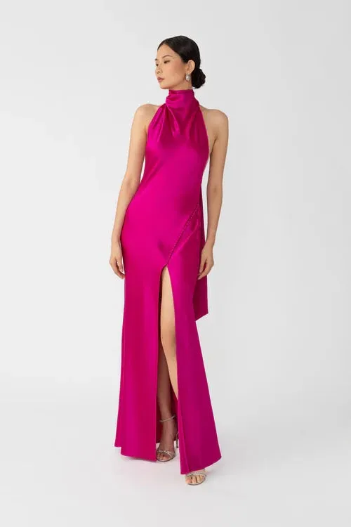 Elegant Penelope Backless Satin Evening Gown for Women