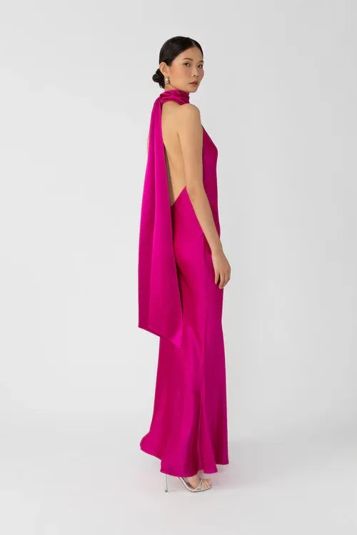 Elegant Penelope Backless Satin Evening Gown for Women