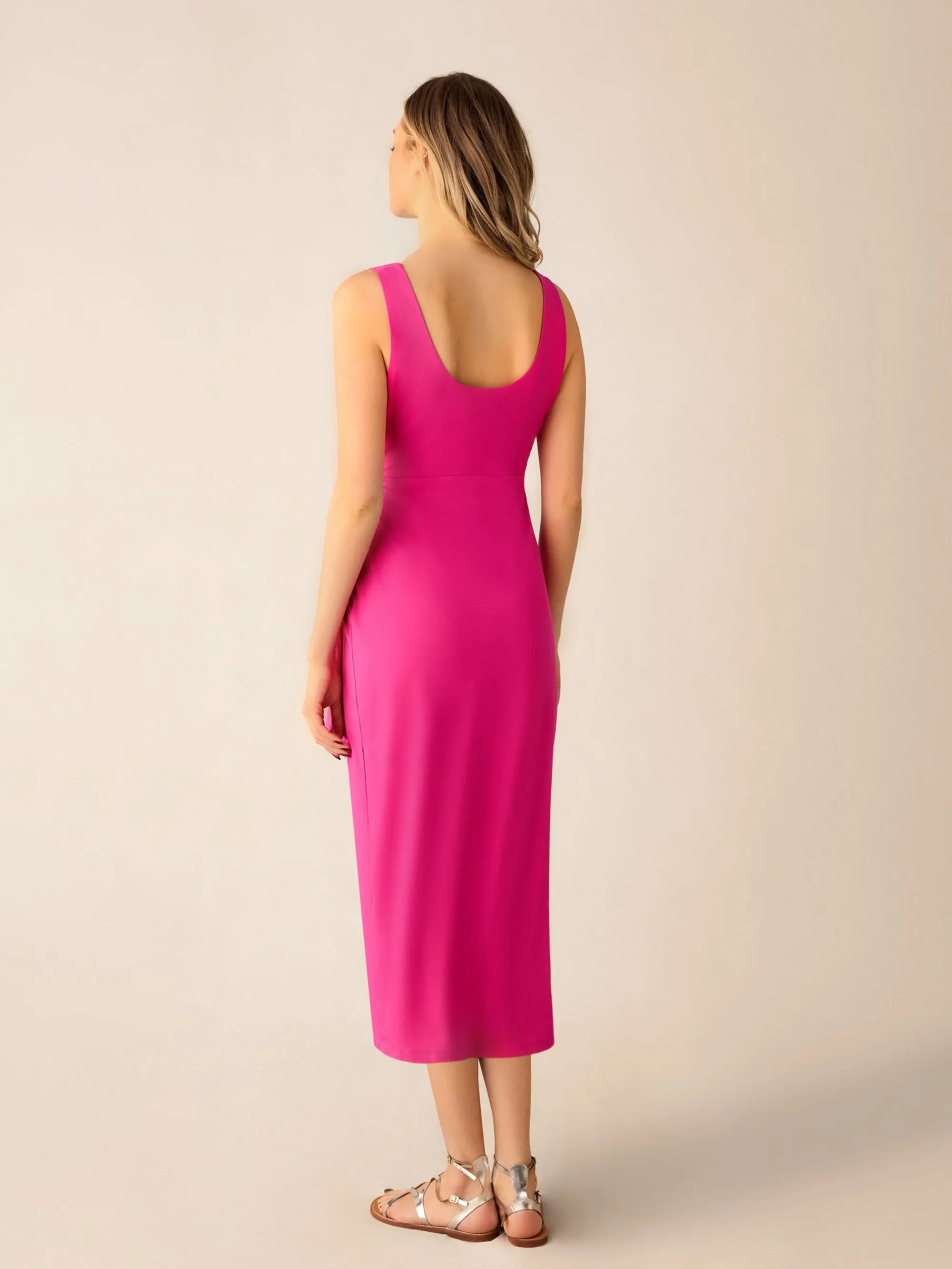 Pink Jersey Tie Waist Dress