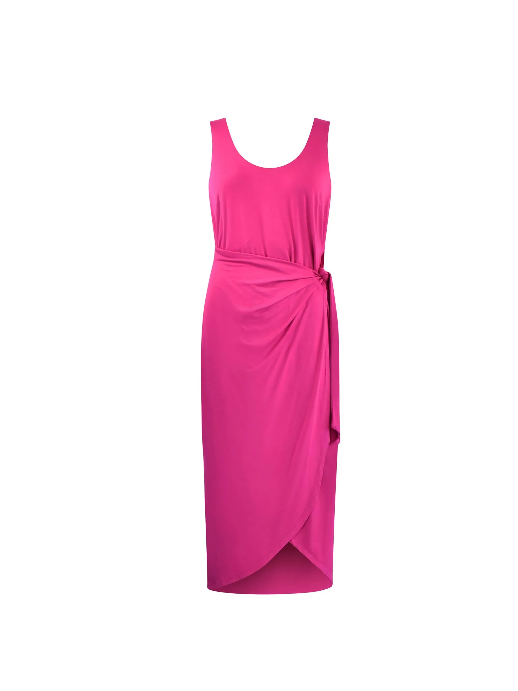 Pink Jersey Tie Waist Dress