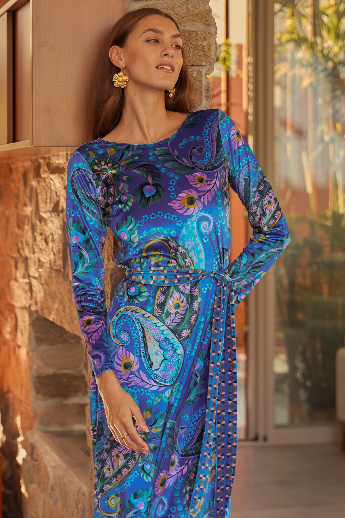 Piper Velvet Dress - Mystic Lagoon