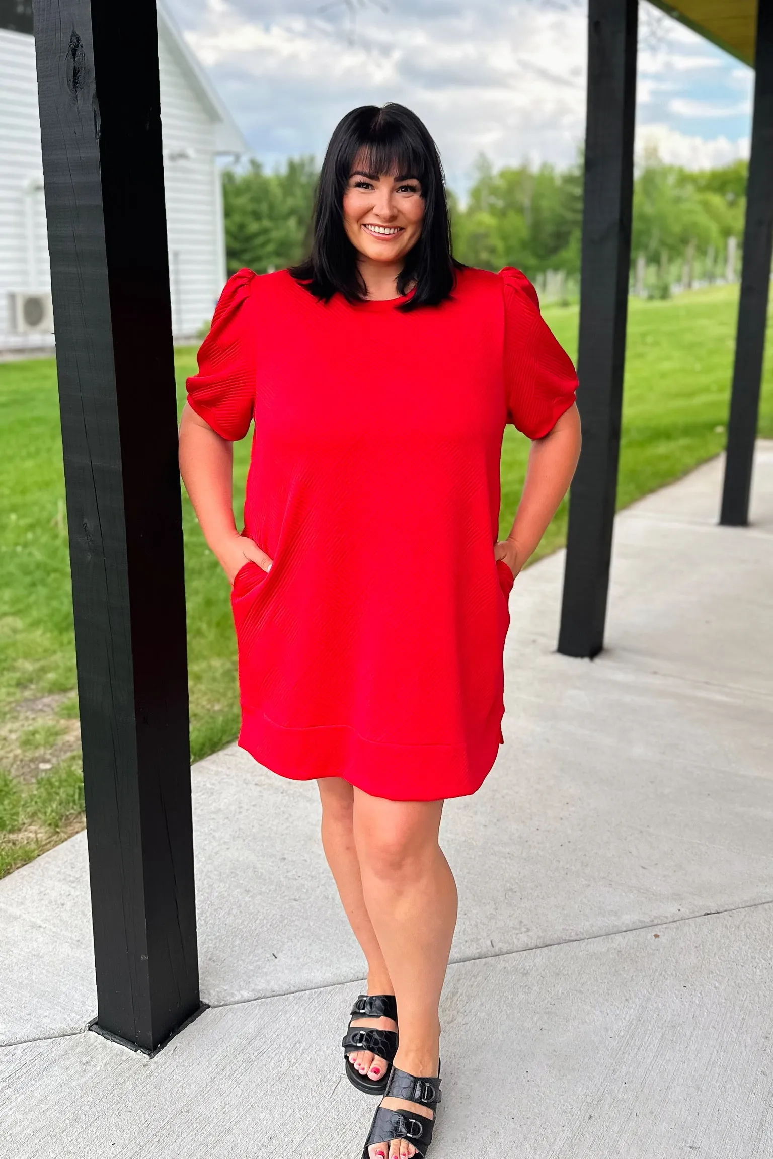 Red Textured Dress