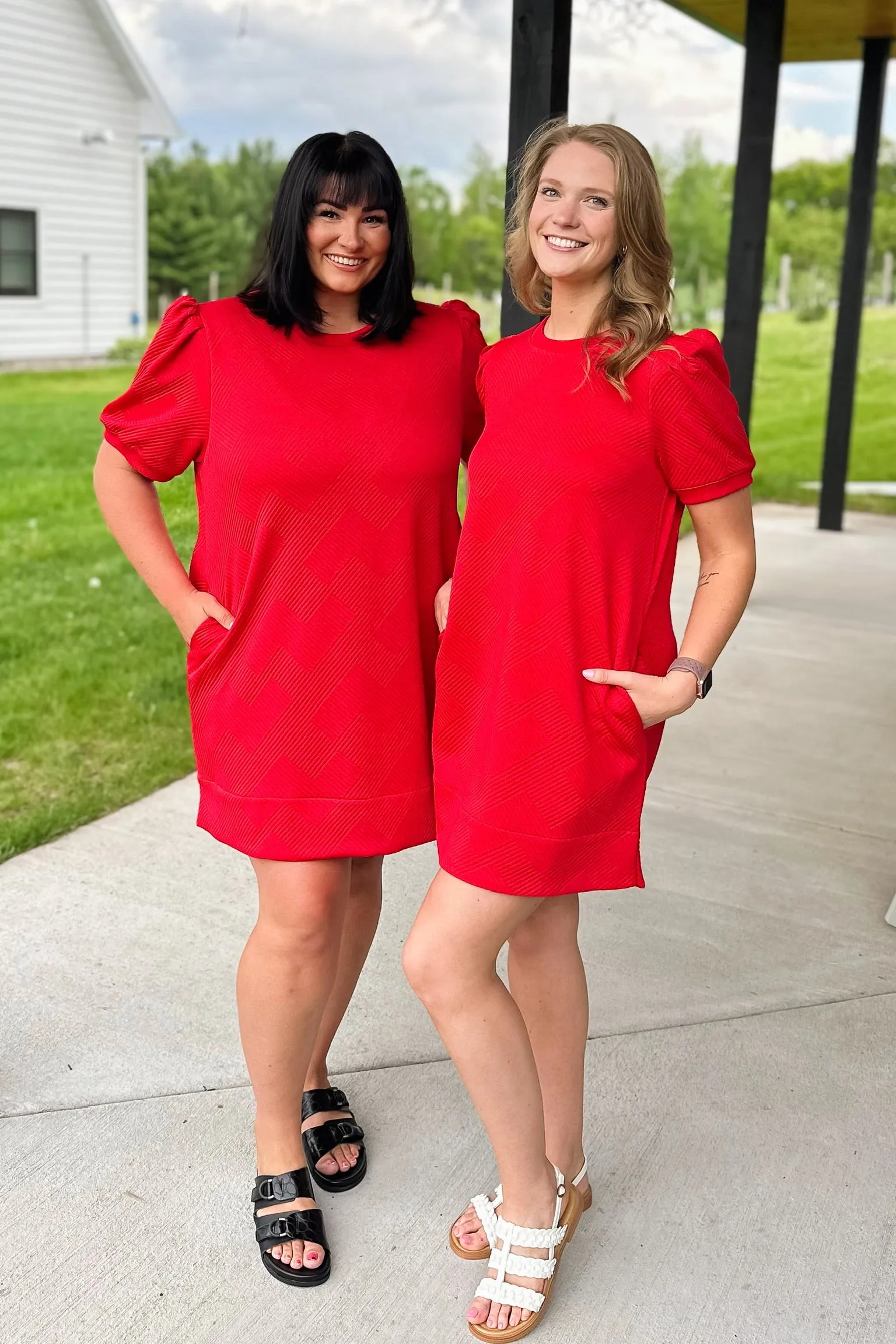 Red Textured Dress