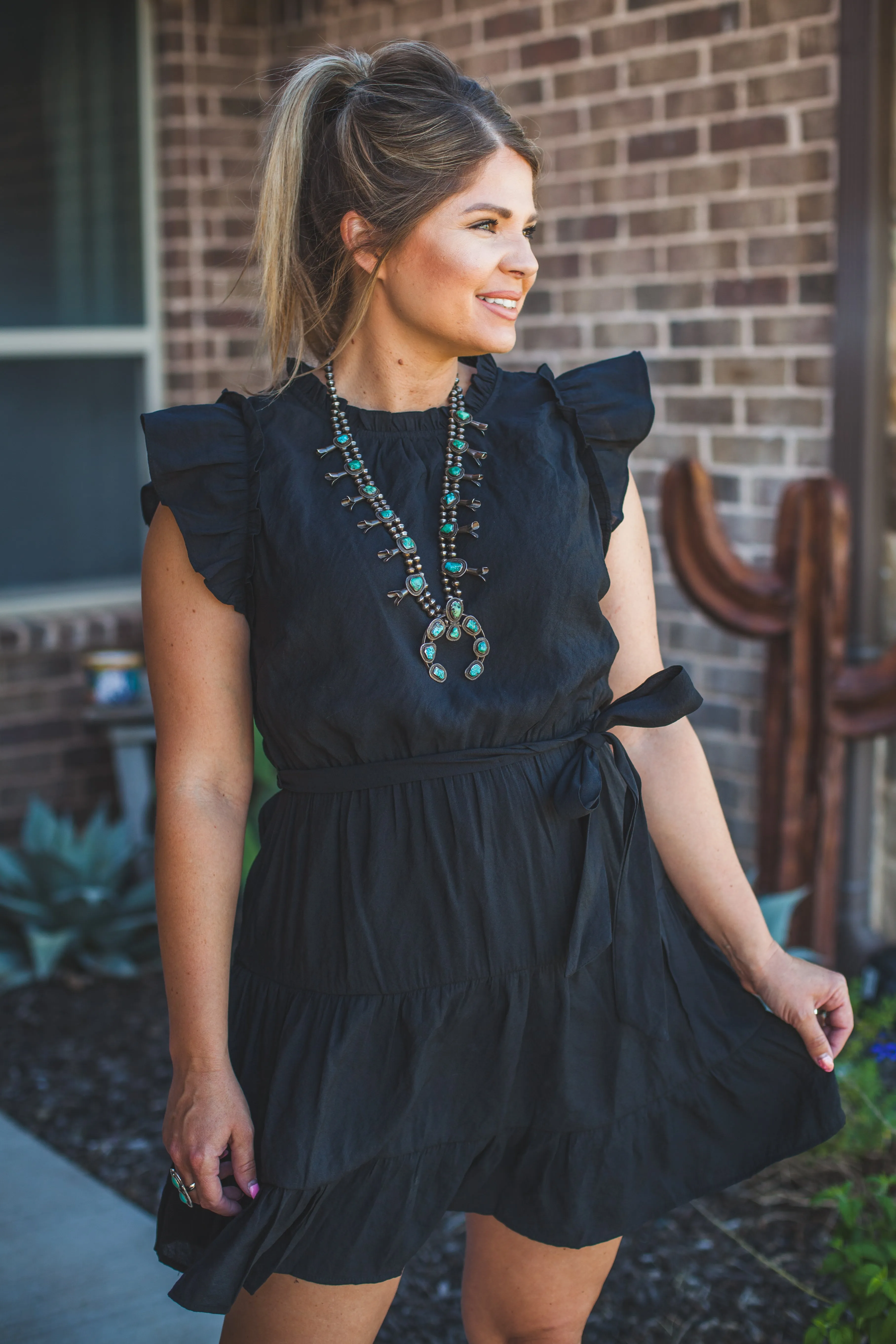 Ruffled Black Dress