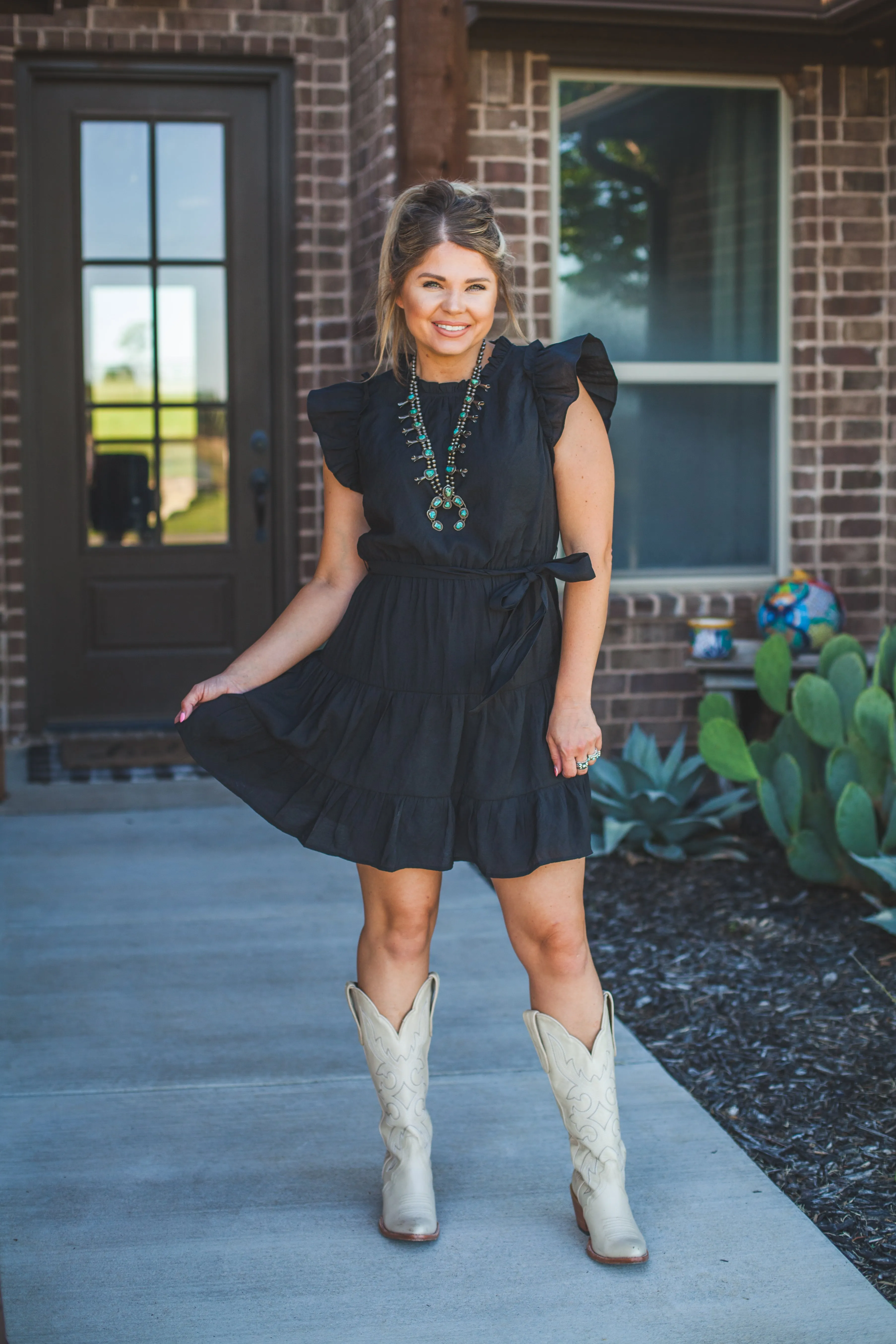 Ruffled Black Dress