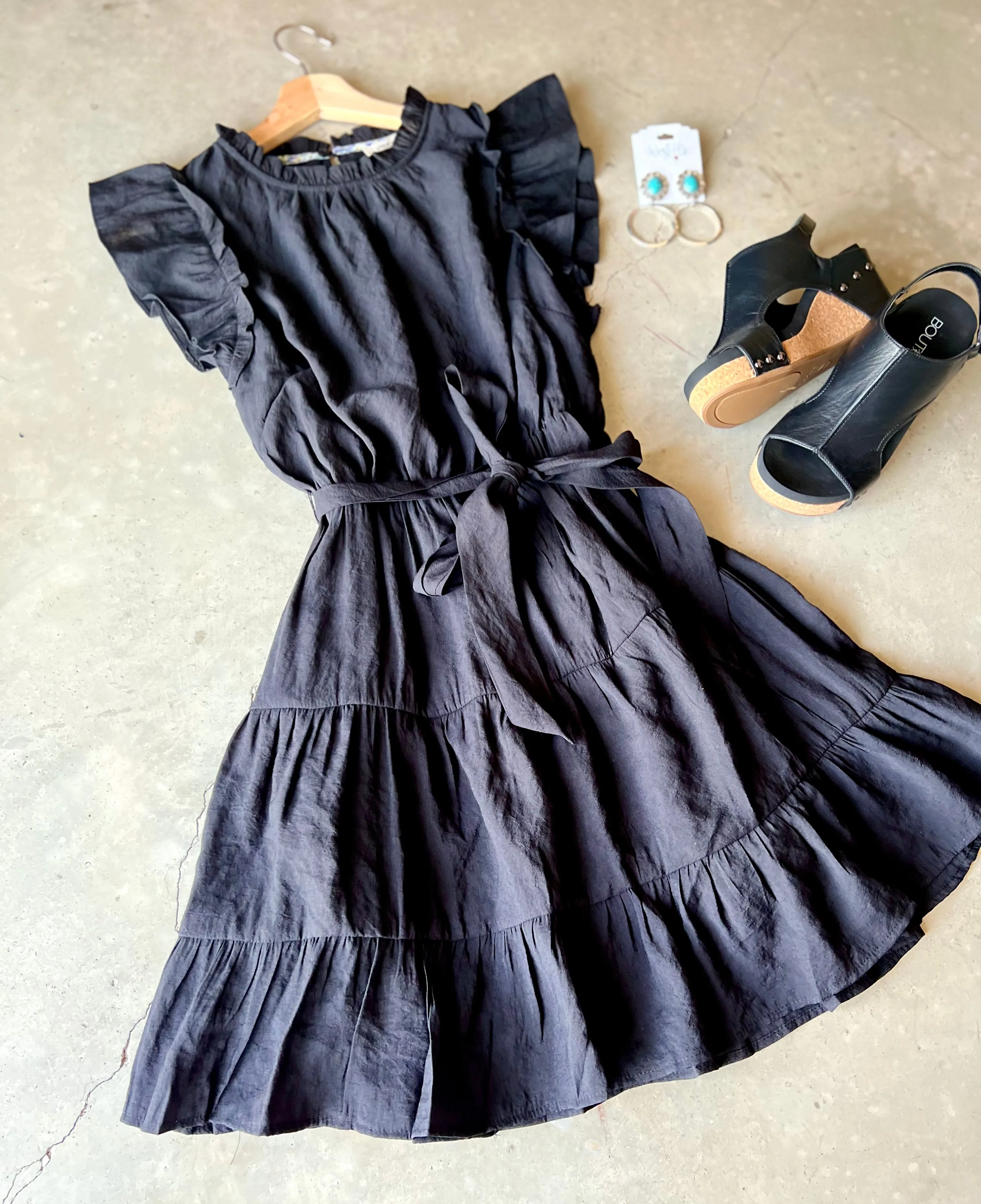 Ruffled Black Dress