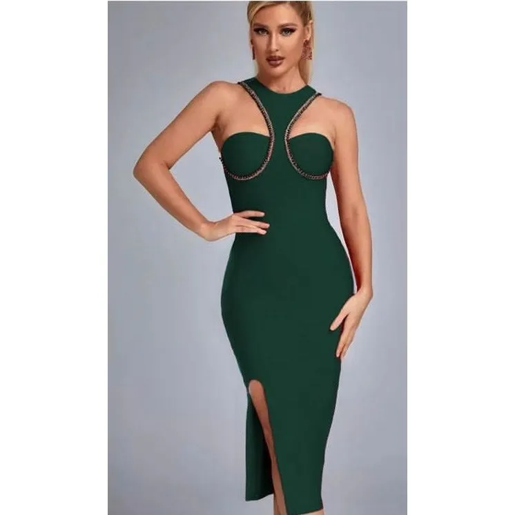 Sleeveless Bandage Midi Dress