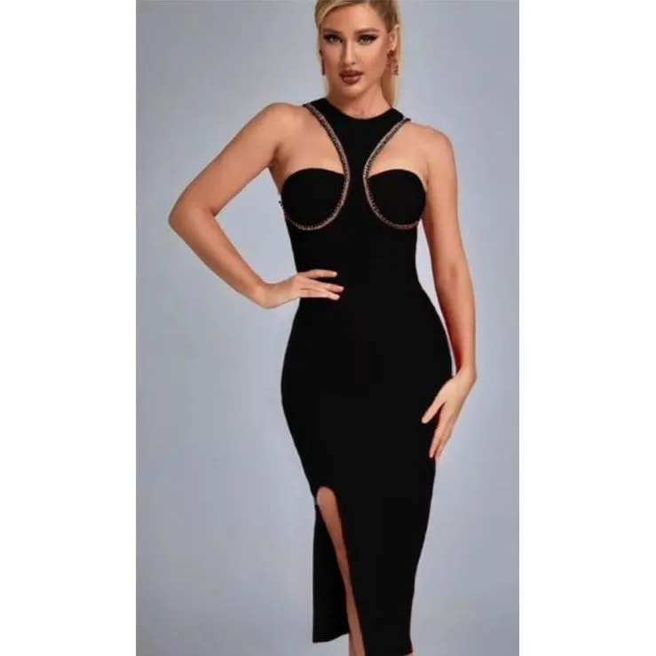 Sleeveless Bandage Midi Dress