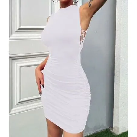 Sleeveless Turtleneck Bodycon Dress