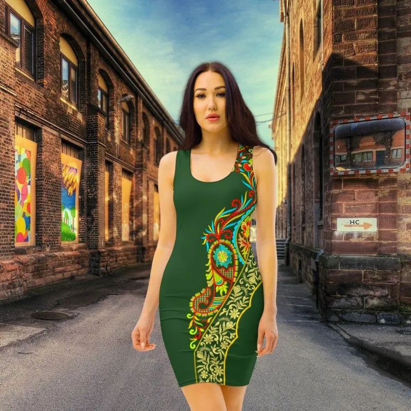 Sublimation Cut & Sew Dress - Indian style graphic ornament Myrtle