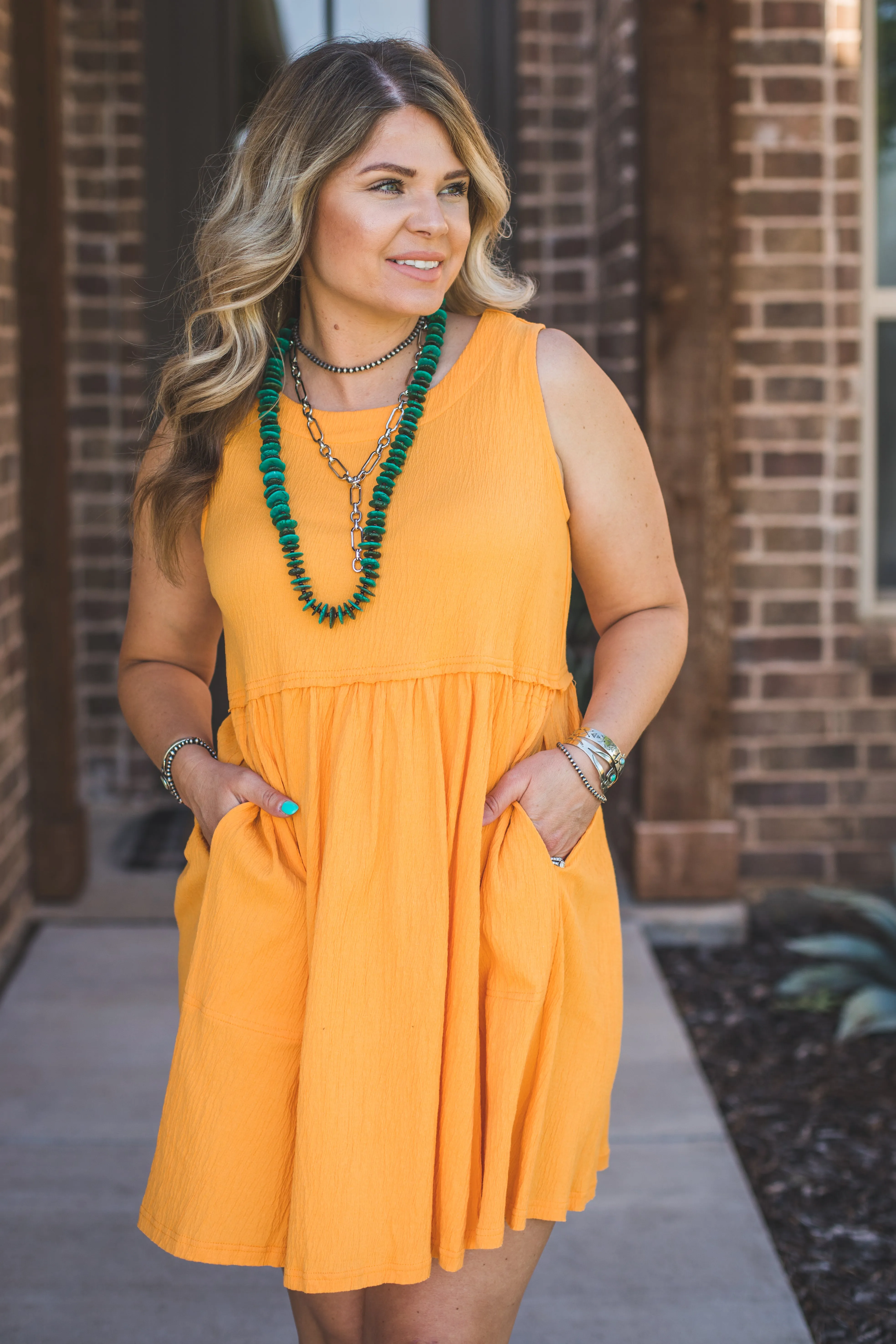 Tangerine Babydoll Dress