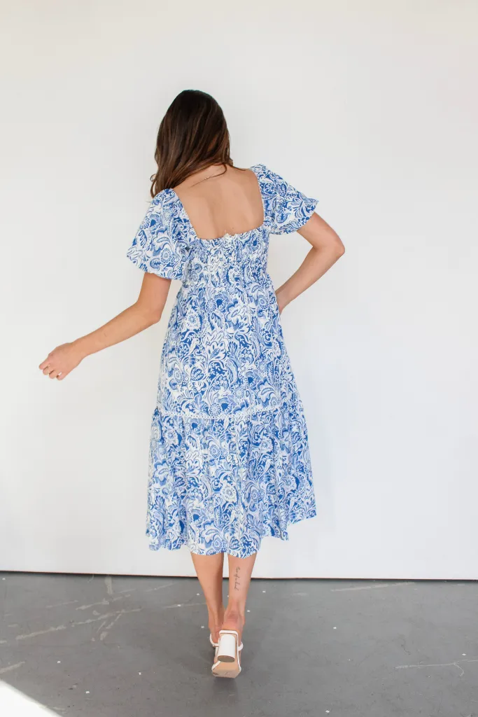 Tea Time Paisley Midi Dress