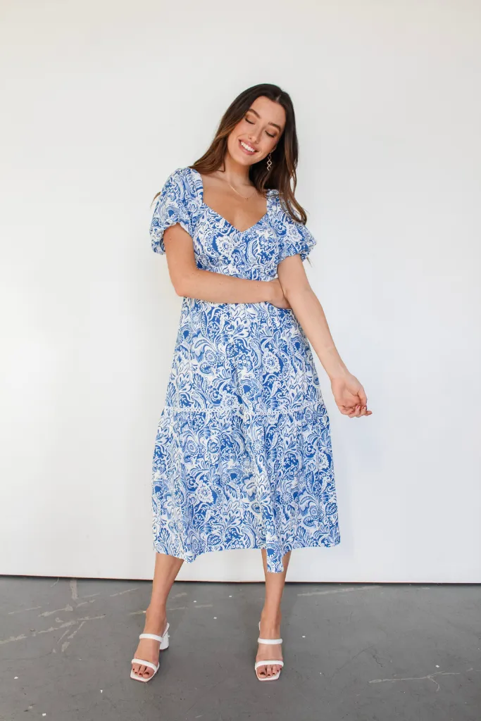 Tea Time Paisley Midi Dress