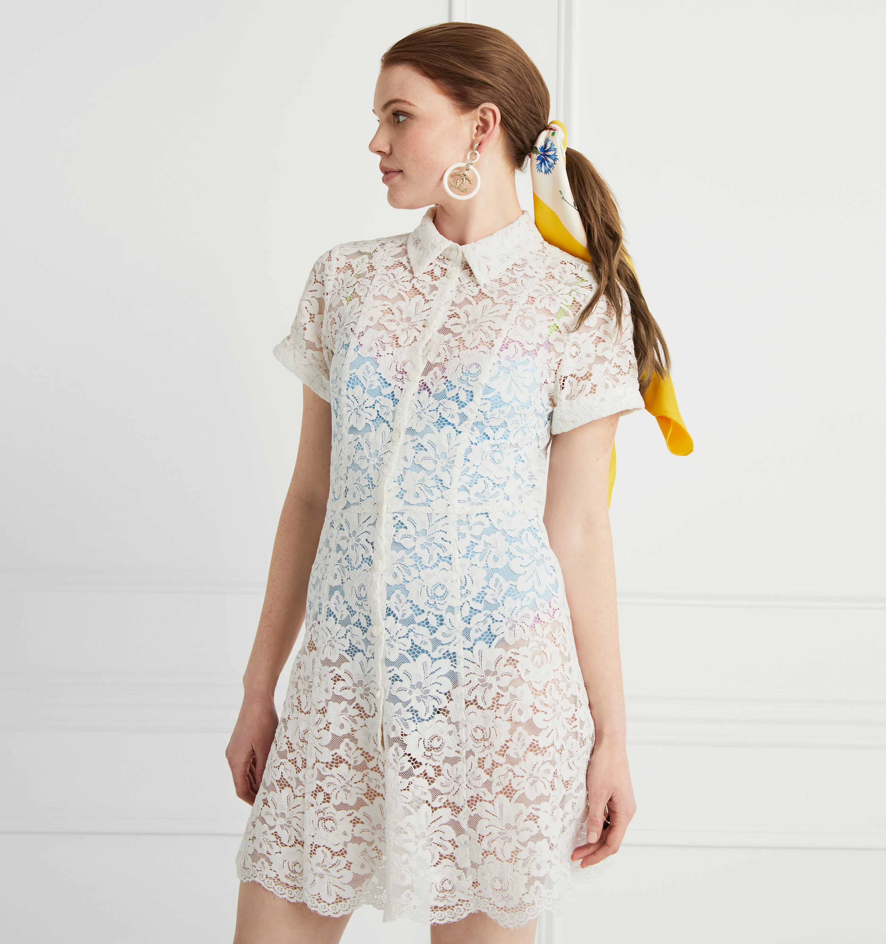 The Lace Laura Dress - White Lace