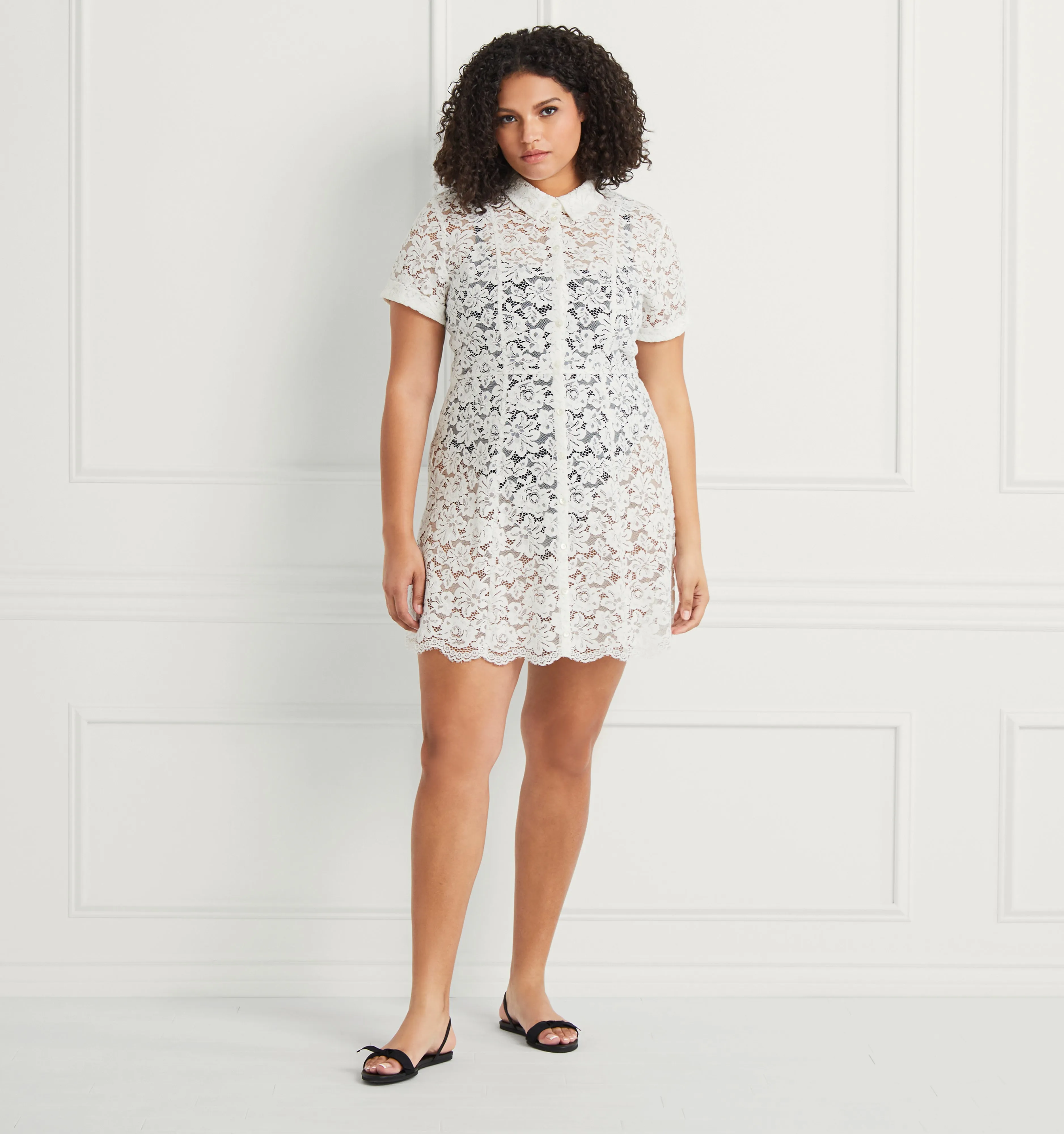 The Lace Laura Dress - White Lace