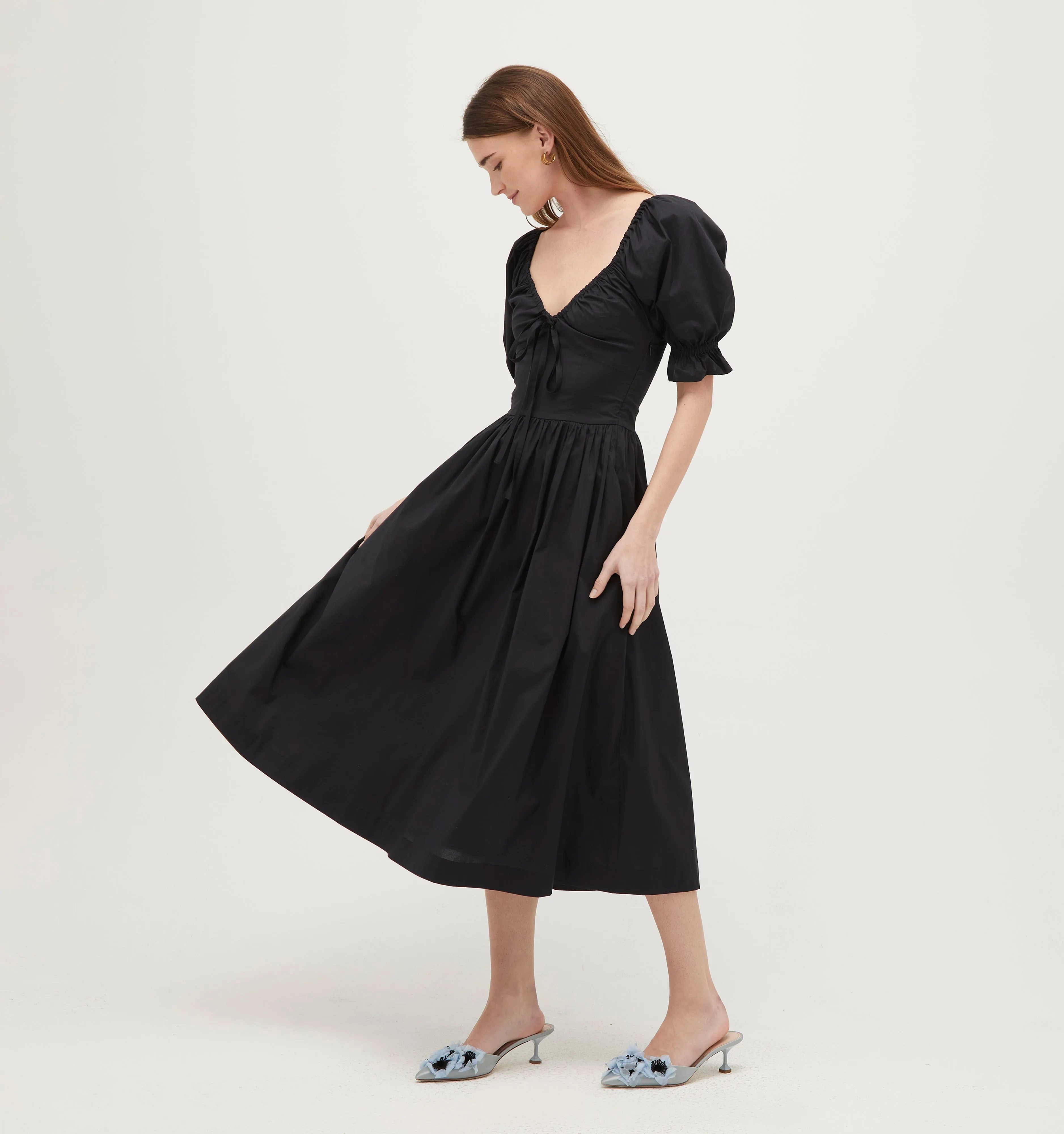 The Ophelia Dress - Black Cotton Voile