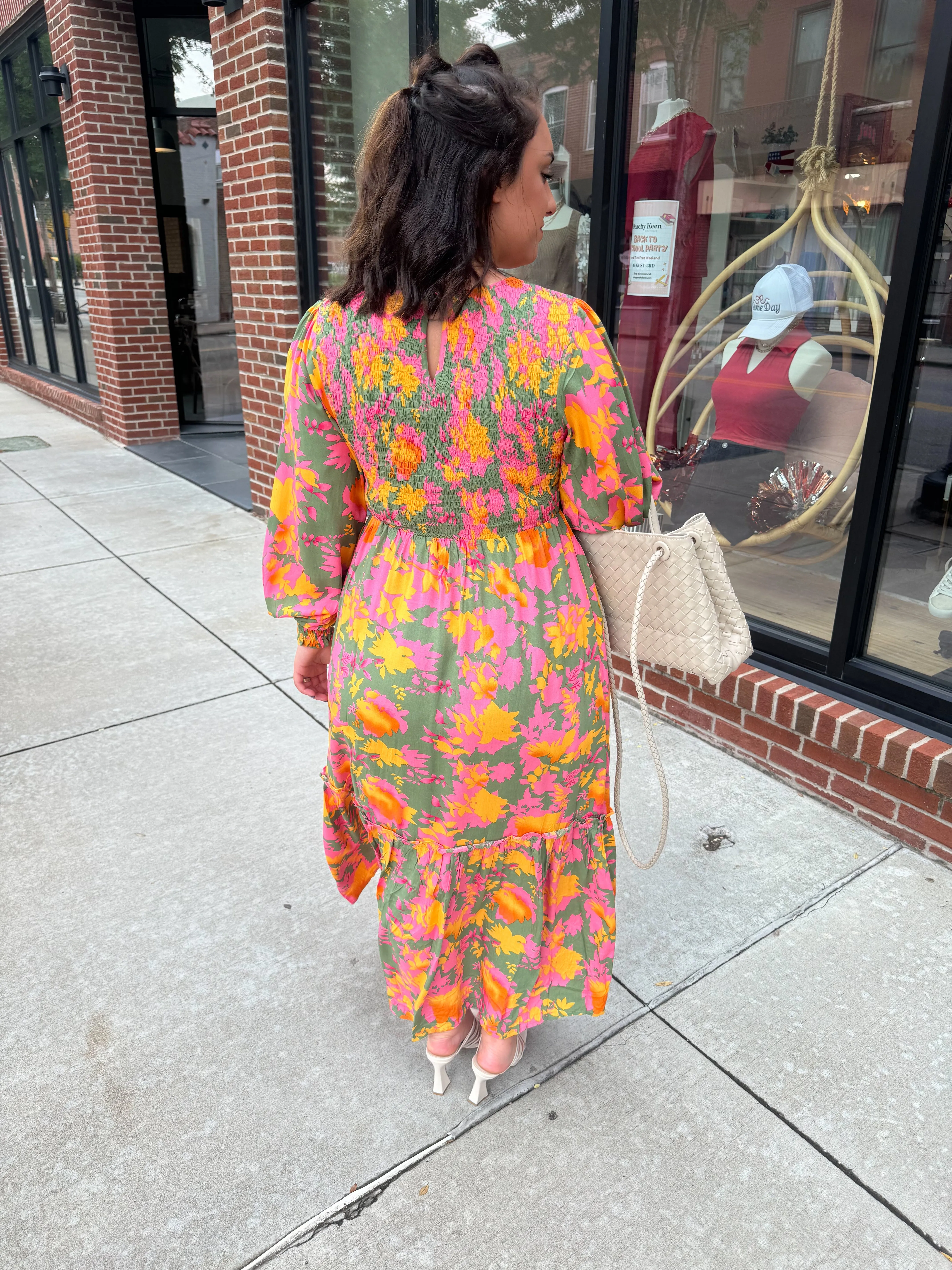 Elegant Tracie Smocked Long Sleeve Floral Maxi Dress for Effortless Style