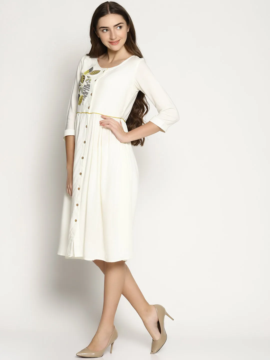 White Embroidered Dress