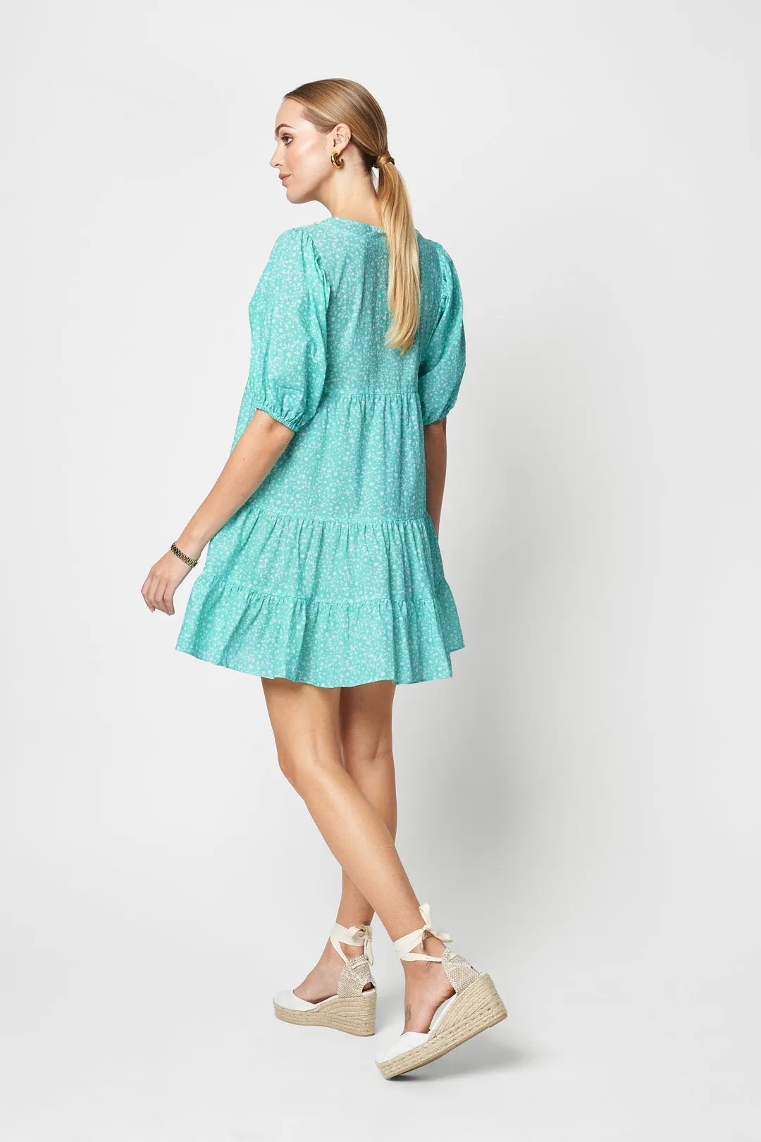 Wilma Dress Green Daisy