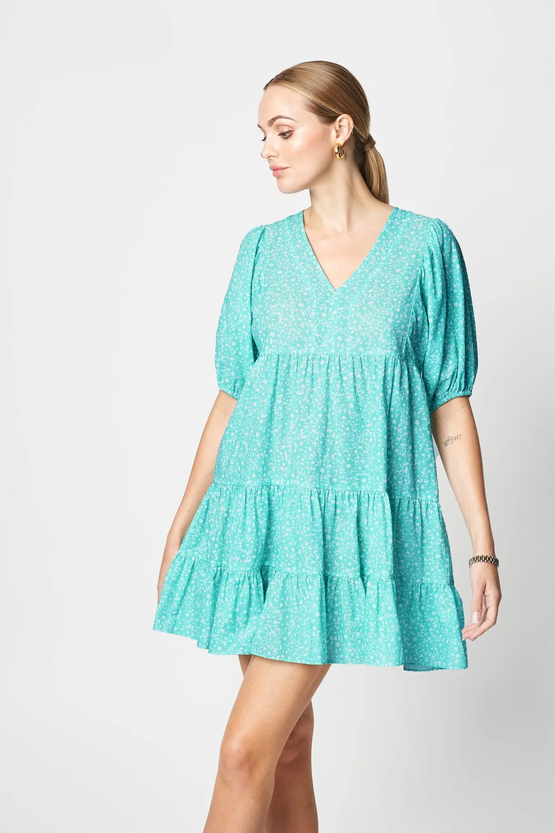 Wilma Dress Green Daisy